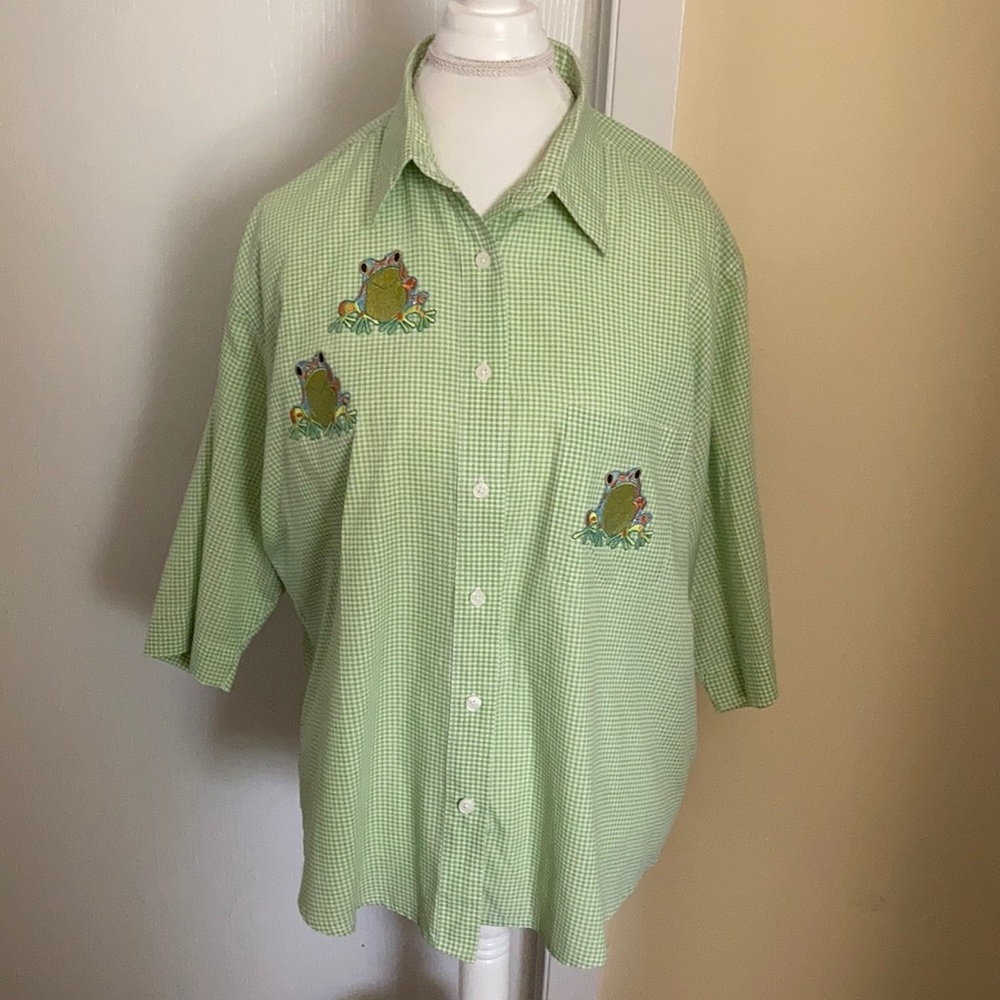 Gingham check blouse